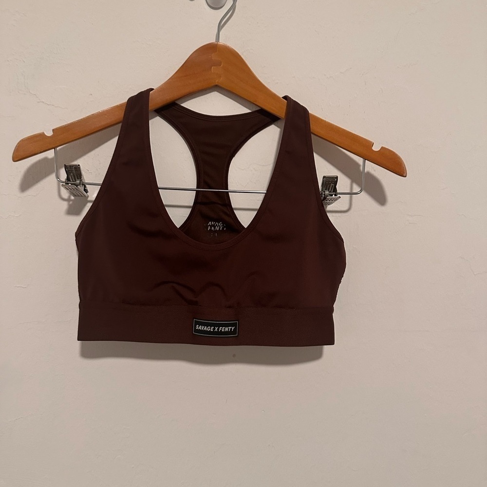 Savage X Fenty Women's Brown Sports Bra - Picture 3 of 8